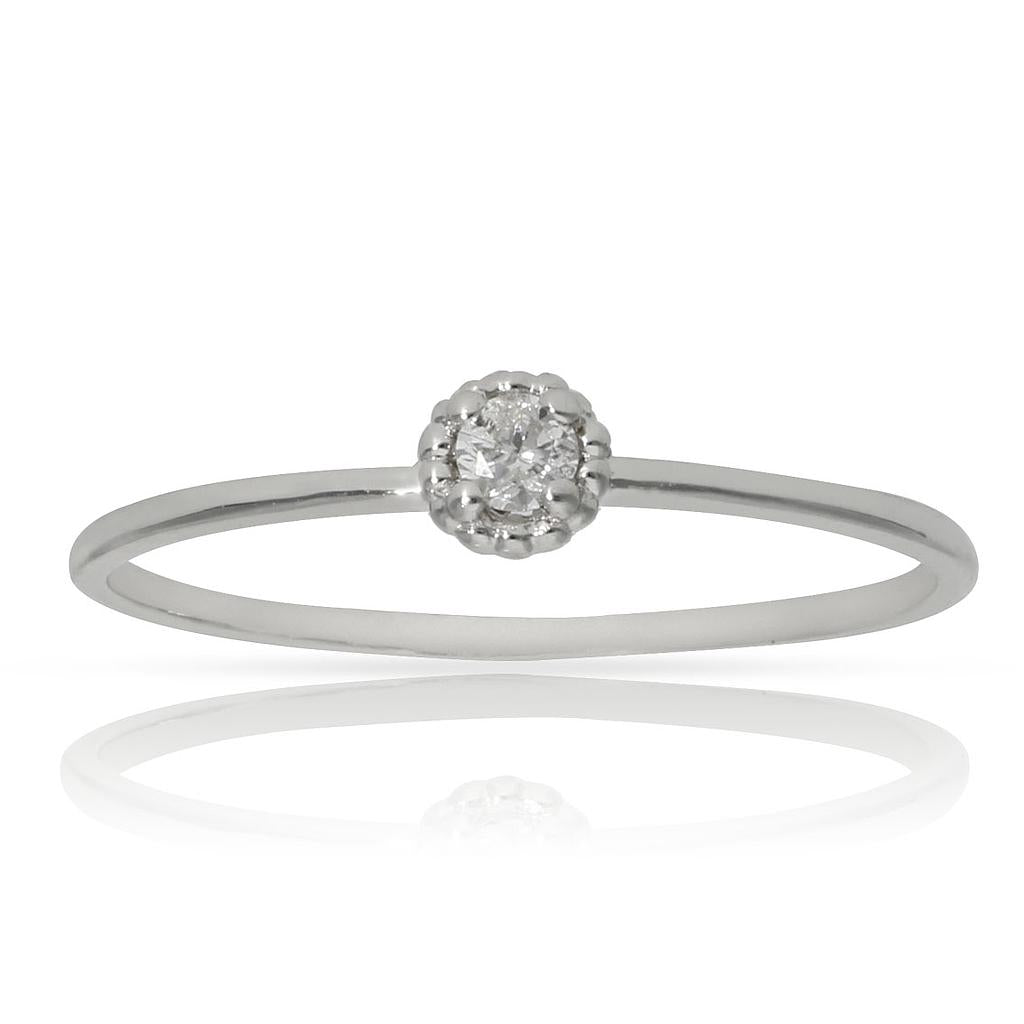 ANILLO DE ORO BLANCO 18K CON DIAMANTE