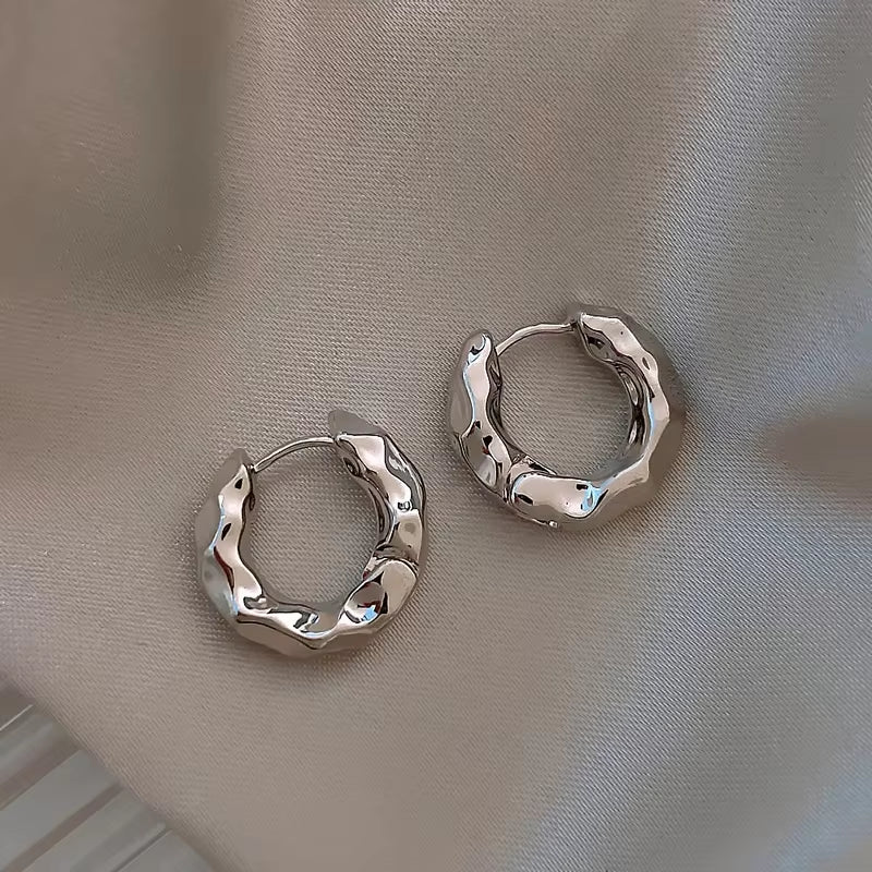 New Hot Sell Trendy 925 Sterling Silver Circle Earrings for Women Real Silver Ear Hoop Earrings