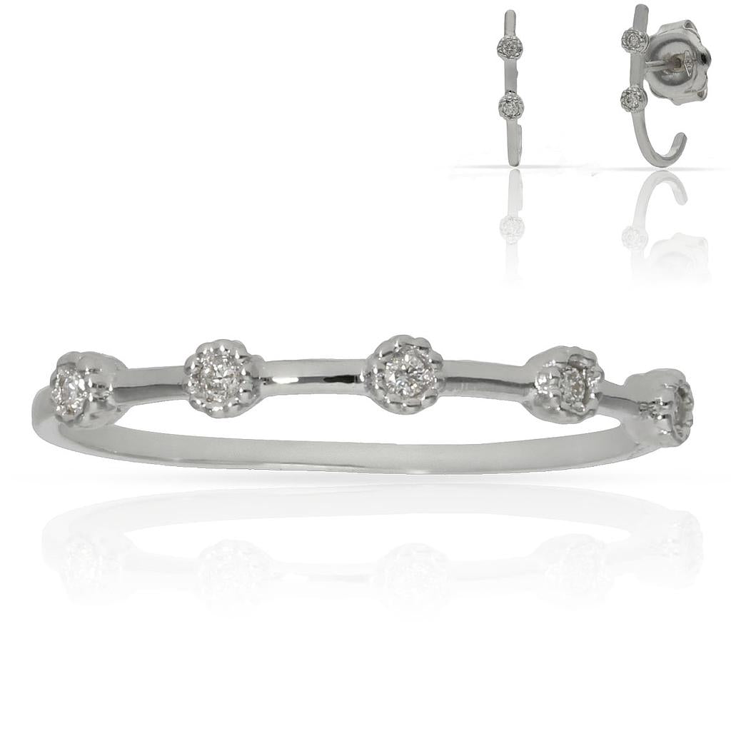 ANILLO DE ORO BLANCO 18K CON 5 DIAMANTES