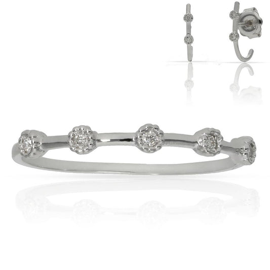 ANILLO DE ORO BLANCO 18K CON 5 DIAMANTES