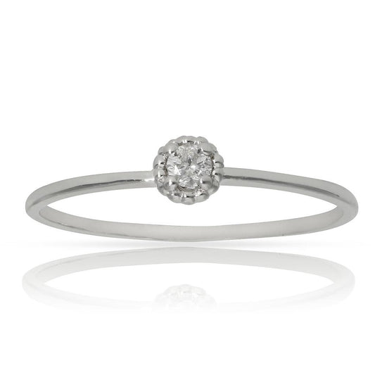 ANILLO DE ORO BLANCO 18K CON  DIAMANTE