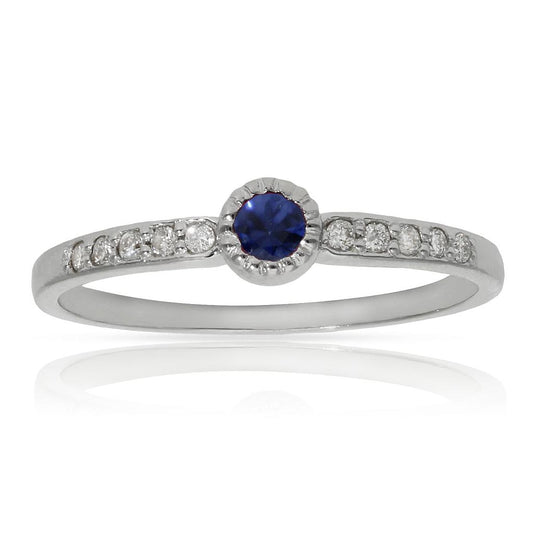 ANILLO DE ORO BLANCO 18K ZAFIRO + DIAMANTES