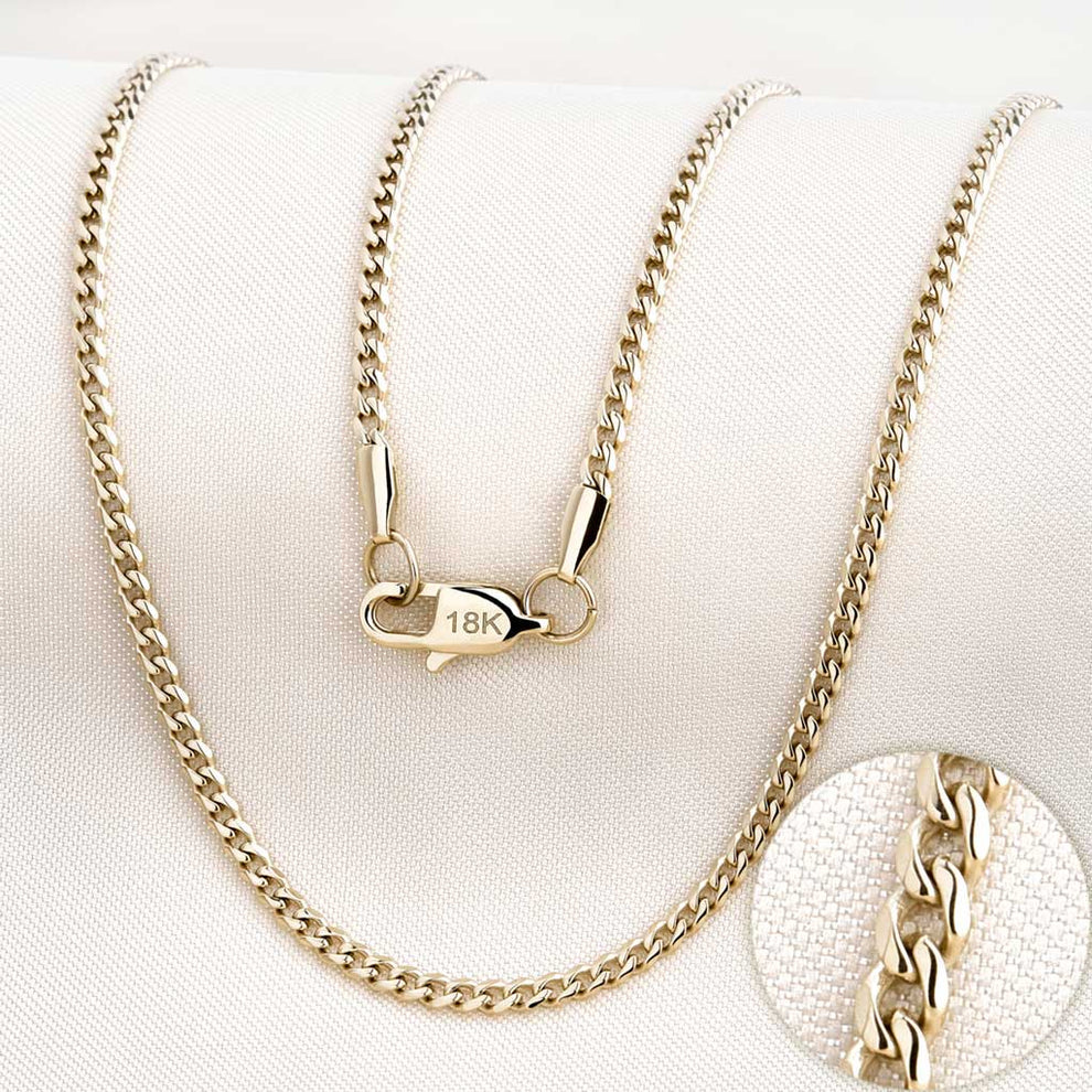 CADENA DE ORO 18K "CUBANA" -2MM